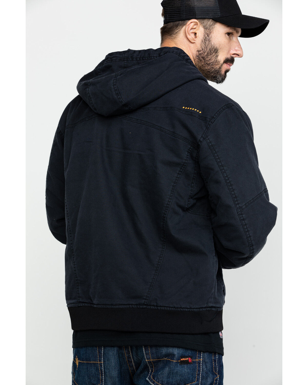Image #2 - Ariat Men's Black Rebar Washed Dura Canvas Insulated Work Coat - Big & Tall, Black, hi-res