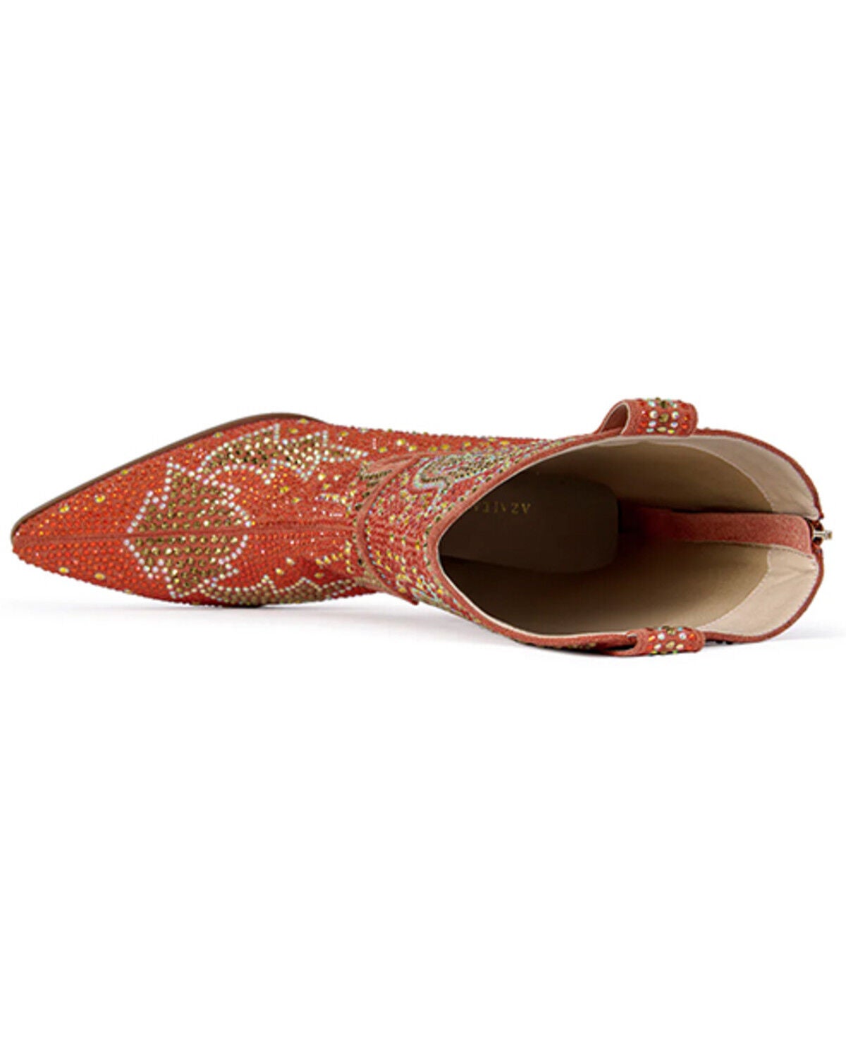 Image #4 - Azalea Wang Women's Scott Western Booties - Round Toe, Orange, hi-res