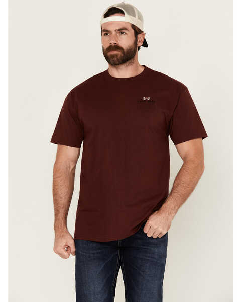 Dark Seas Men's Boot Barn Exclusive Tumbleweed Short Sleeve Graphic T-Shirt , Burgundy, hi-res