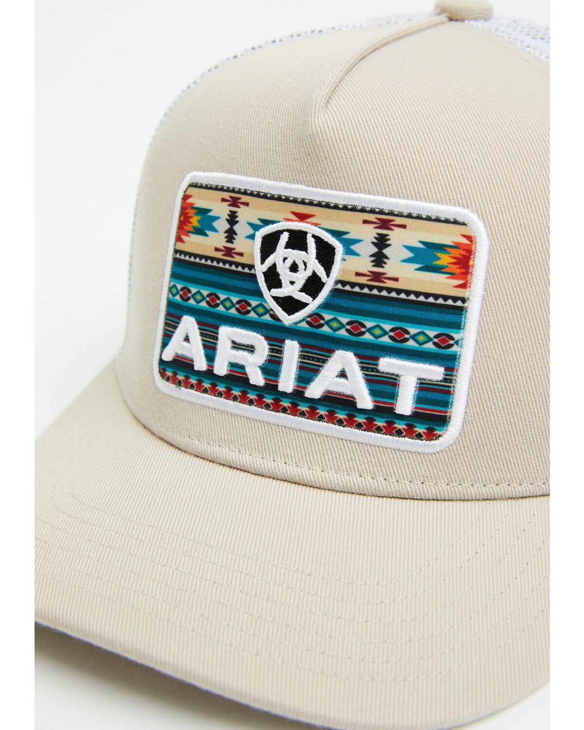 Image #2 - Ariat Boys' Southwestern Patch Ball Cap, White, hi-res