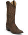 Image #1 - Justin Men's Leather Western Boots - Medium Toe, Brown, hi-res
