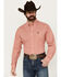 Image #1 - Cinch Men's Geo Print Long Sleeve Button-Down Stretch Western Shirt, Red, hi-res