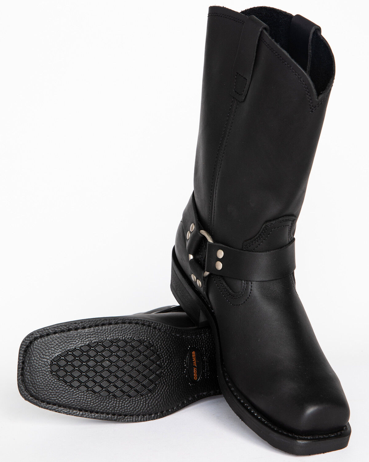 square toe black boots