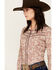 Image #2 - Rock & Roll Denim Women's Paisley Print Double Piping Long Sleeve Snap Western Shirt, Red, hi-res