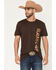 Image #1 - RANK 45® Men's Shattered Short Sleeve Graphic T-Shirt, Dark Brown, hi-res