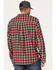 Image #4 - Brothers and Sons Men's Everyday Plaid Long Sleeve Button Down Western Flannel Shirt, Burgundy, hi-res