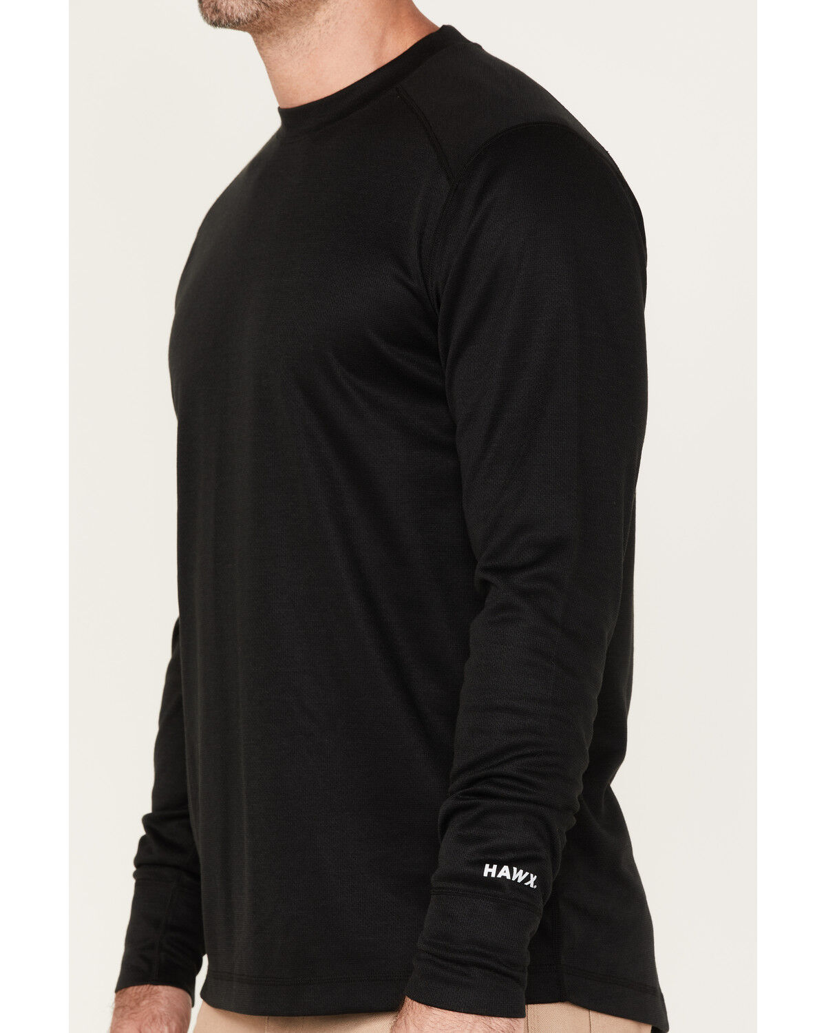 Image #3 - Hawx Men's Midweight Baselayer Crew Thermal Work Shirt, Black, hi-res