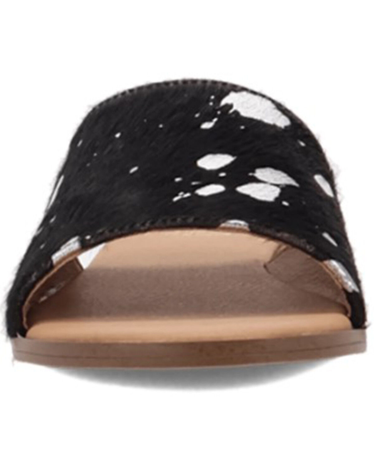 Image #4 - Dingo Women's Metallic Hairon Moo Moo Sandals, Black, hi-res