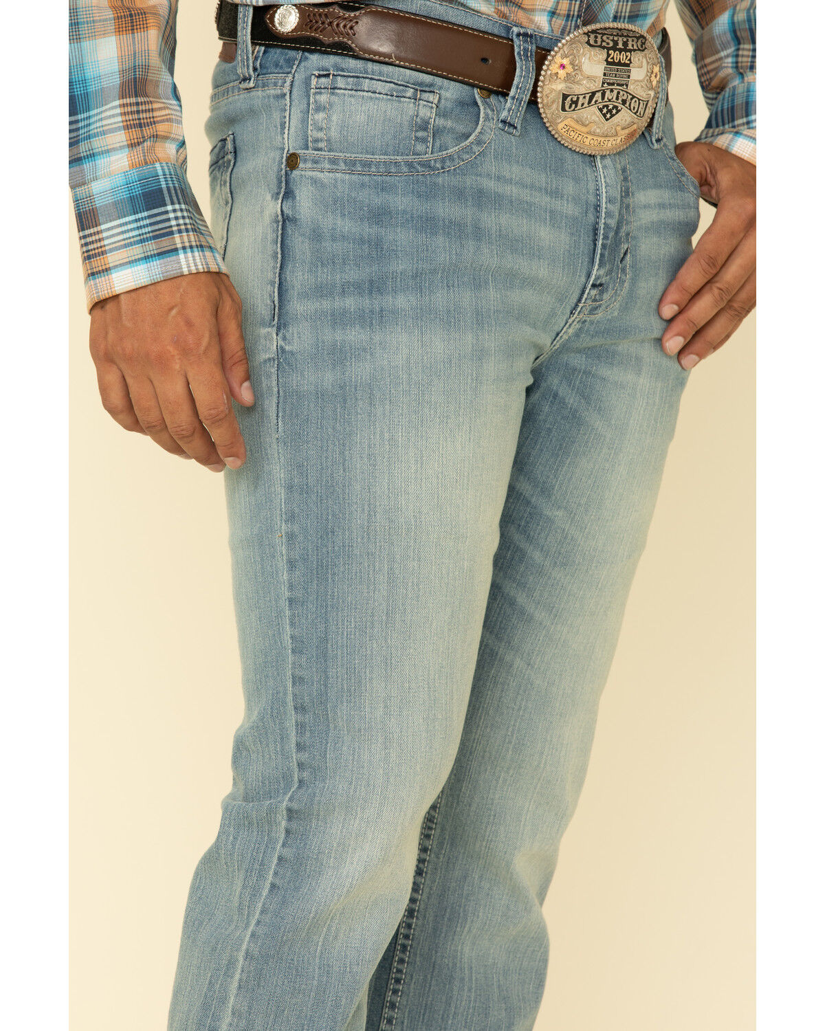 Image #4 - Cody James Men's Crupper Light Wash Stretch Slim Straight Jeans, Blue, hi-res