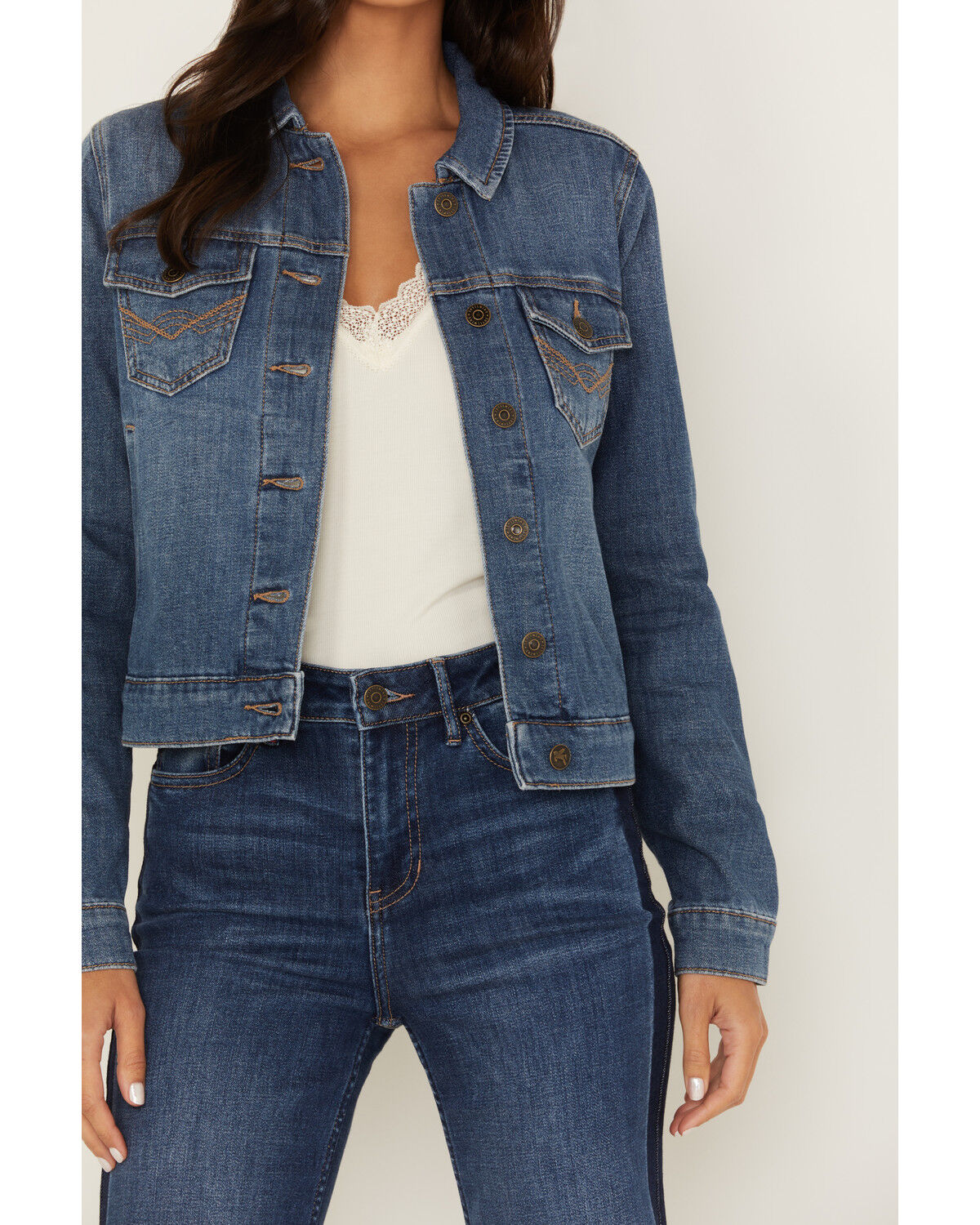 Image #3 - Idyllwind Women's Signature Classic Denim Jacket, Medium Wash, hi-res