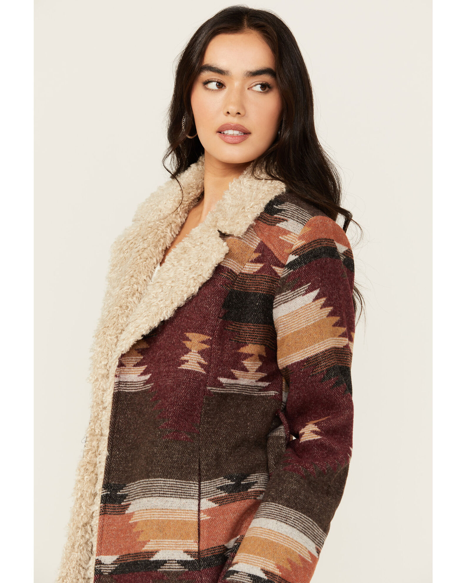 Product Name: Idyllwind Women's Lynn Southwestern Print Faux Fur Collar  Shacket