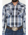 Image #3 - Ely Walker Men's Plaid Print Long Sleeve Pearl Snap Western Shirt - Big, Blue, hi-res