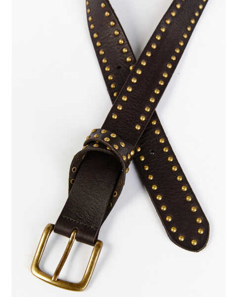 Image #2 - Cleo + Wolf Women's Studded Criss-Cross Keeper Vintage Belt, Dark Brown, hi-res