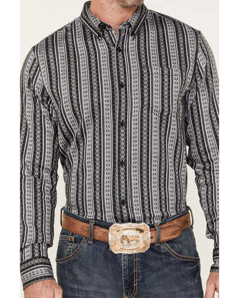 Image #3 - Cody James Men's Wiltern Striped Long Sleeve Button-Down Stretch Western Shirt, Grey, hi-res