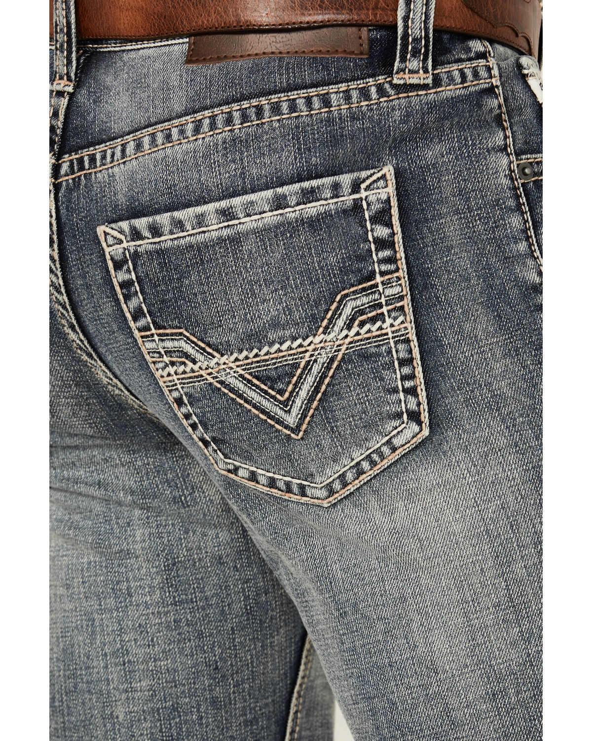 Image #4 - Rock & Roll Denim Men's Double Barrel Medium Wash Relaxed Bootcut Denim Jeans, Medium Wash, hi-res