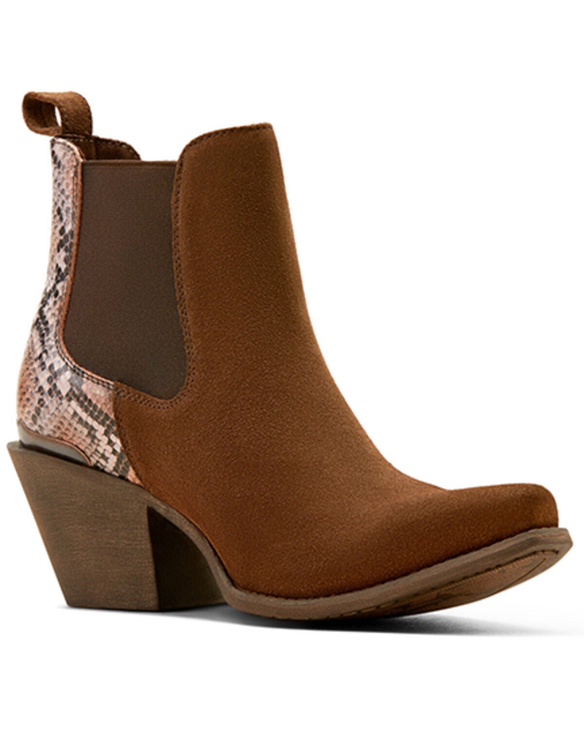 Ariat Women's Bradley Western Booties - Snip Toe, Brown, hi-res