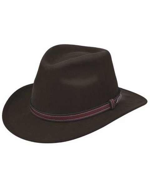 Black Creek Brown Crushable Western Wool Felt Hat , Brown, hi-res