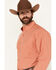 Image #2 - George Strait by Wrangler Men's Plaid Print Long Sleeve Button-Down Stretch Western Shirt, Brick Red, hi-res