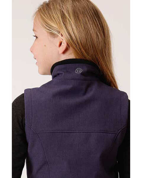 Image #2 - Roper Girls' Softshell Fleece Vest, Purple, hi-res