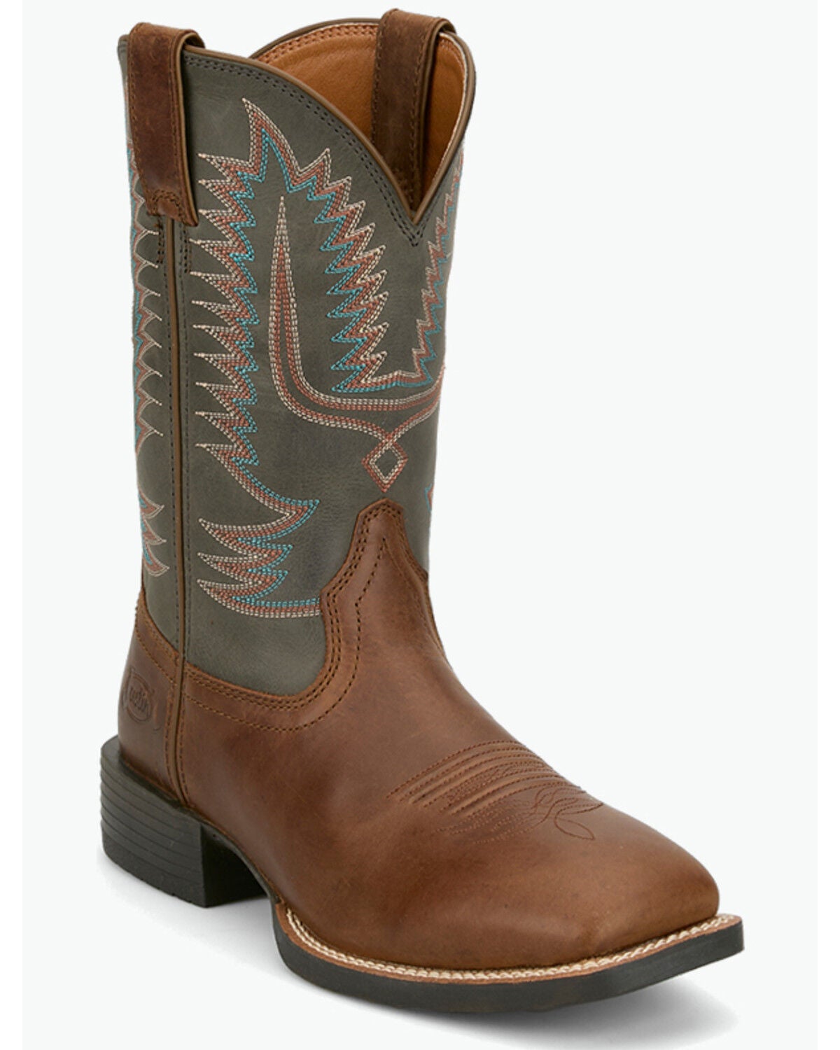 Justin Men's Stampede Gage Performance Western Boots - Broad Square Toe, Blue, hi-res