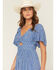 Image #2 - Angie Women's Floral Print Knot Short Sleeve Midi Dress, Blue, hi-res