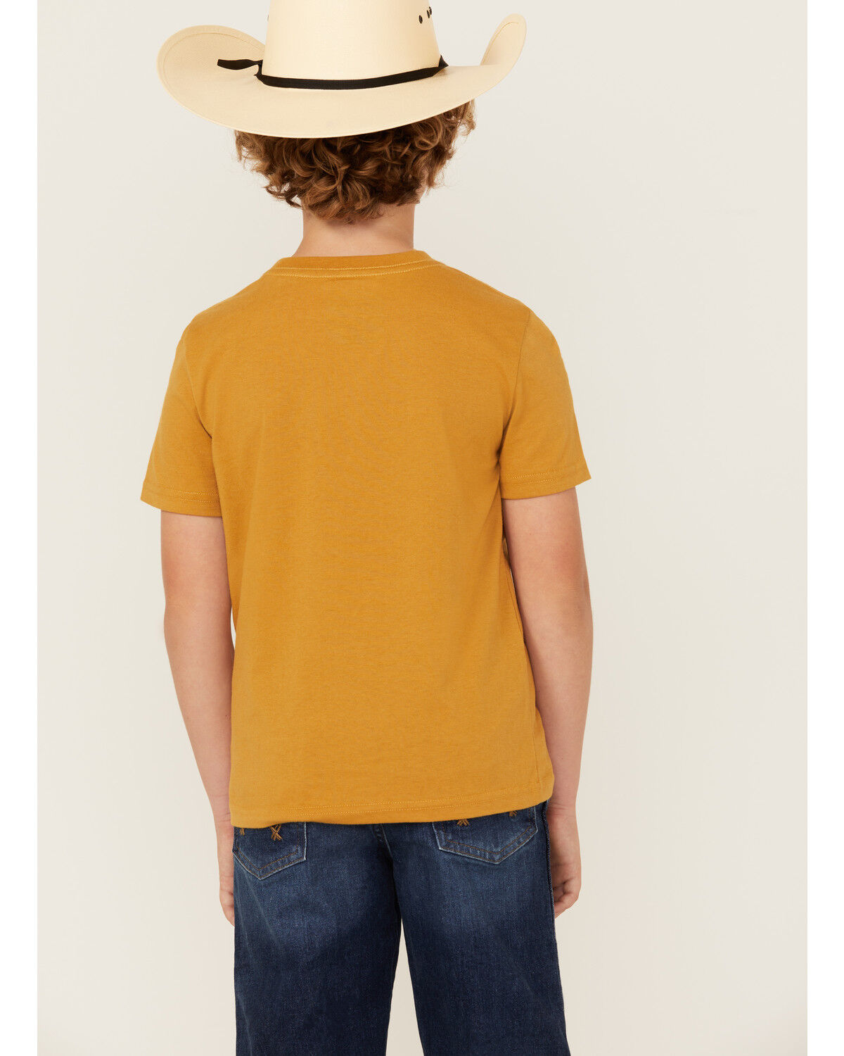 Image #4 - Rock & Roll Denim Boys' Dale Brisby Steer Head Short Sleeve Graphic T-Shirt, Mustard, hi-res