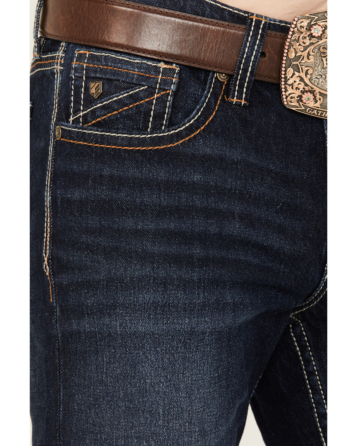 Image #2 - RANK 45® Men's Midnight Hawk Dark Wash Slim Straight Stretch Jeans, Dark Wash, hi-res