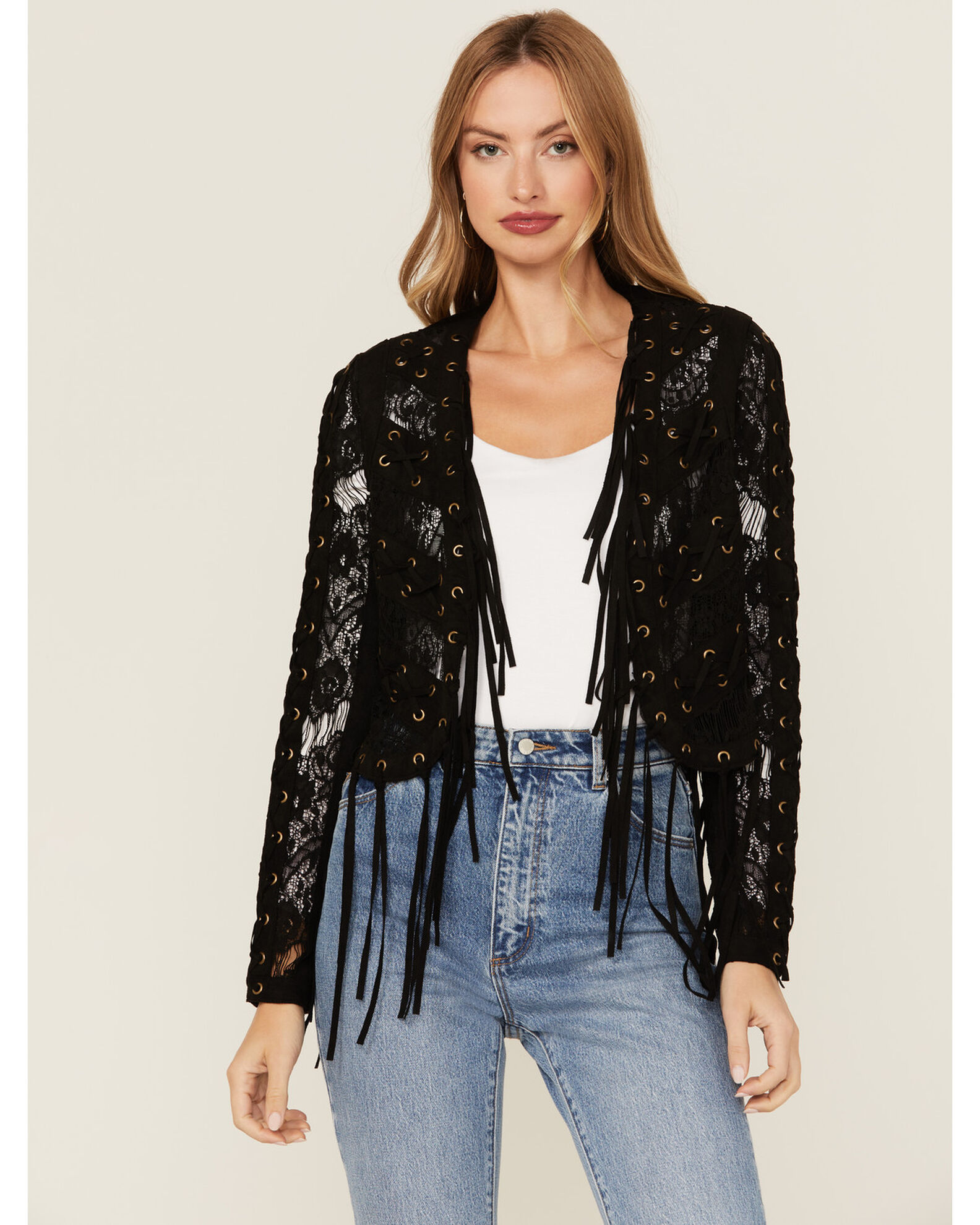 Tassel black jacket sales