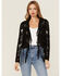 Image #1 - Vocal Women's Suede Tassel Jacket, Black, hi-res