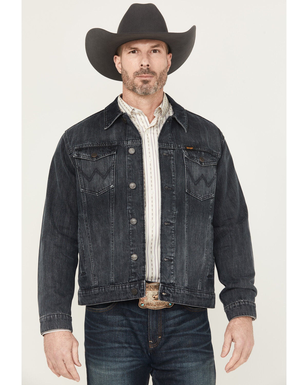 Image #1 - Wrangler Retro Men's Dark Wash Button-Down Denim Jacket, Dark Wash, hi-res