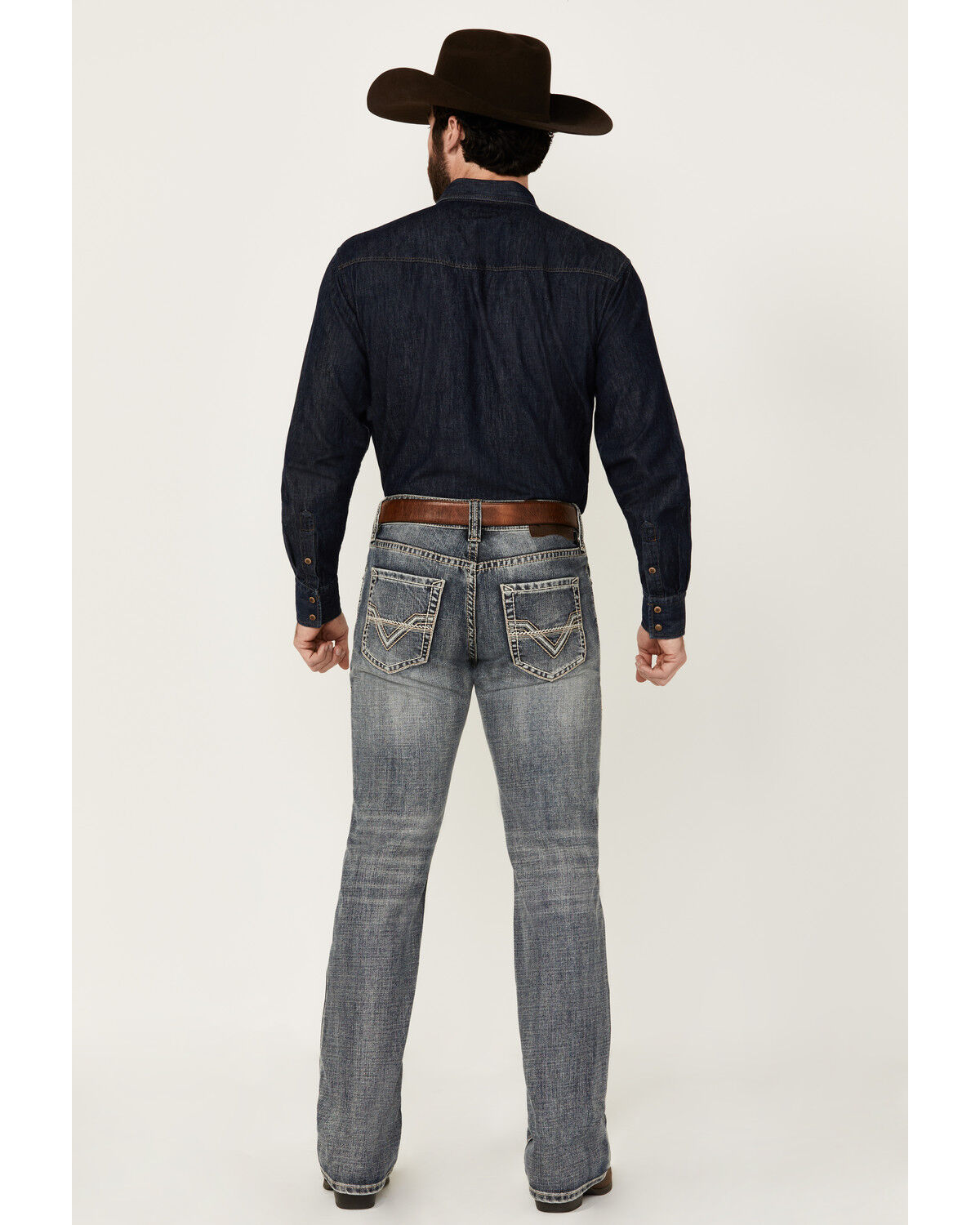 Image #3 - Rock & Roll Denim Men's Double Barrel Medium Wash Relaxed Bootcut Denim Jeans, Medium Wash, hi-res