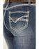 Image #4 - Rock & Roll Denim Women's Dark Wash Stitched Pocket Bootcut Stretch Denim Jeans, Blue, hi-res