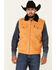 Image #1 - Cinch Men's Gold Sherpa-Lined Corduroy Zip-Front Vest , Brown, hi-res