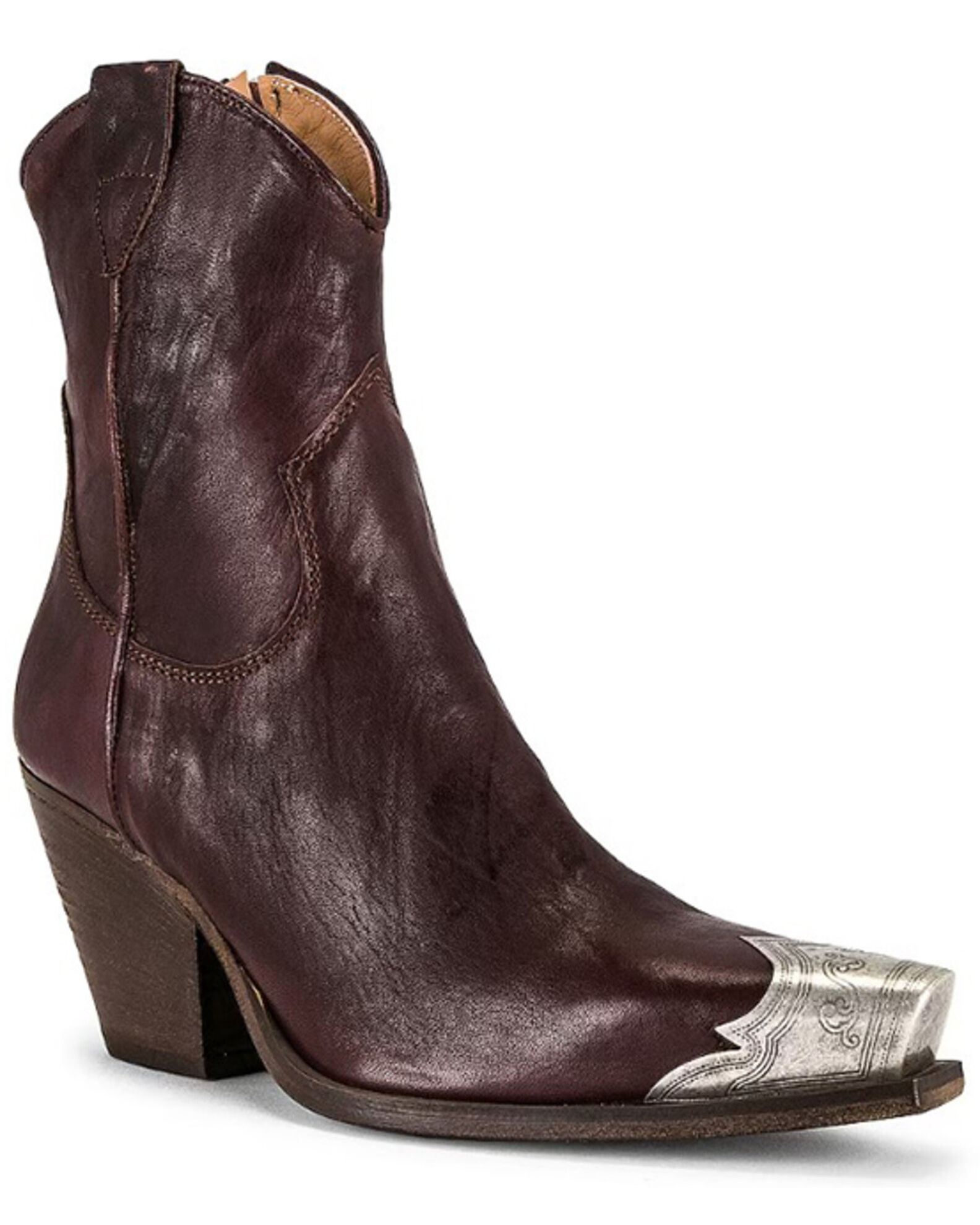 Free People Women's Brayden Leather Western Boot - Snip Toe