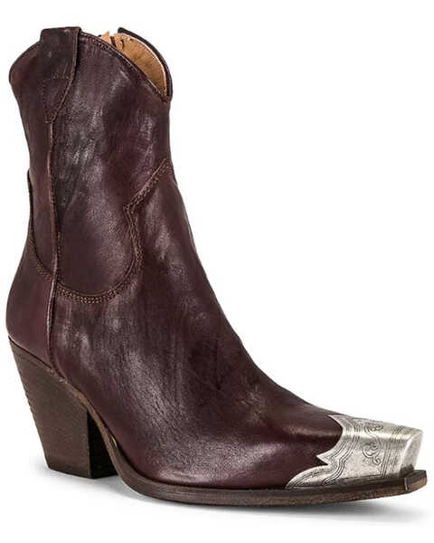 Free People Women's Brayden Leather Western Boot - Snip Toe , Brown, hi-res