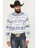 Image #1 - Rock & Roll Denim Men's Southwestern Print Long Sleeve Snap Stretch Western Shirt, White, hi-res