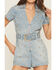 Image #3 - Show Me Your Mumu Women's Medium Wash Dolly Embellished Short Sleeve Denim Romper, Medium Wash, hi-res