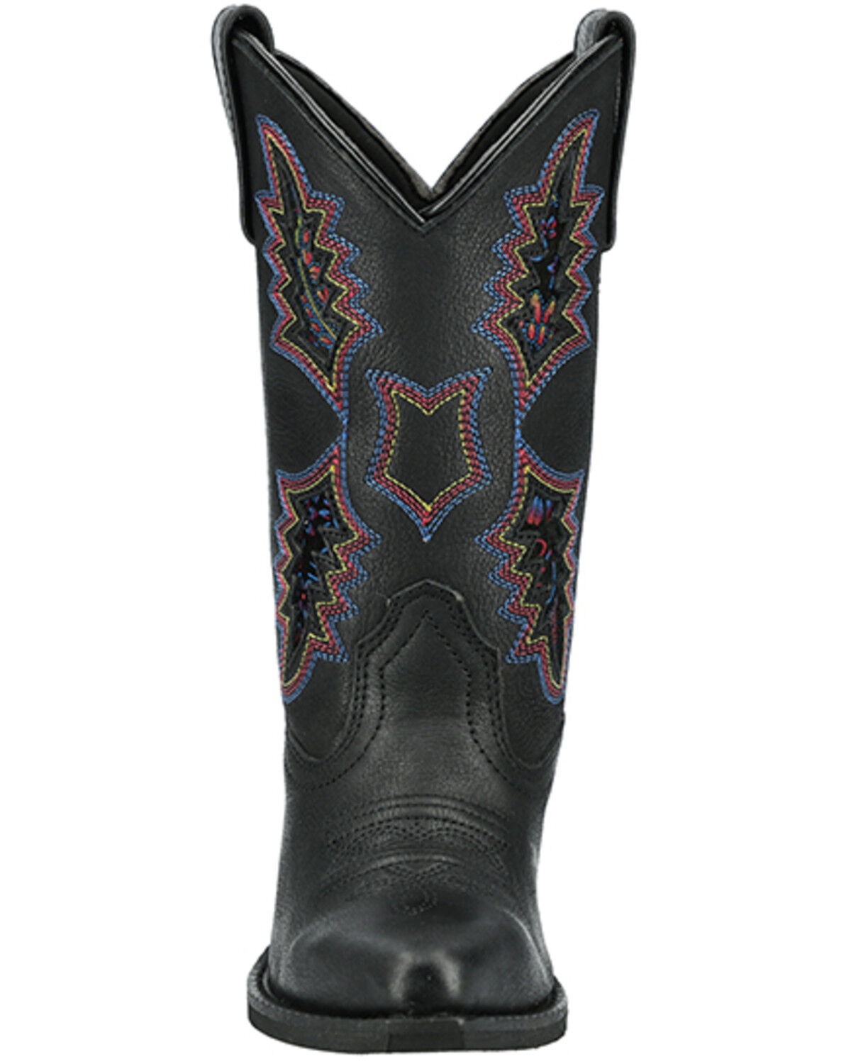 Image #4 - Smoky Mountain Little Girls' Sierra Western Boots - Snip Toe, Black, hi-res