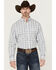 Image #1 - George Strait By Wrangler Men's Plaid Print Long Sleeve Button-Down Stretch Shirt, White, hi-res