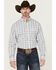 Image #1 - George Strait By Wrangler Men's Plaid Print Long Sleeve Button-Down Stretch Shirt , White, hi-res