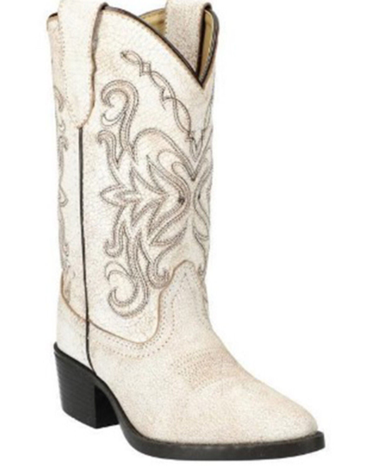 Image #1 - Smoky Mountain Girls' Carolina Western Boots - Round Toe, White, hi-res