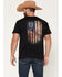 Image #1 - RANK 45&reg; Men's Rustic Flag Short Sleeve Graphic T-Shirt, Black, hi-res
