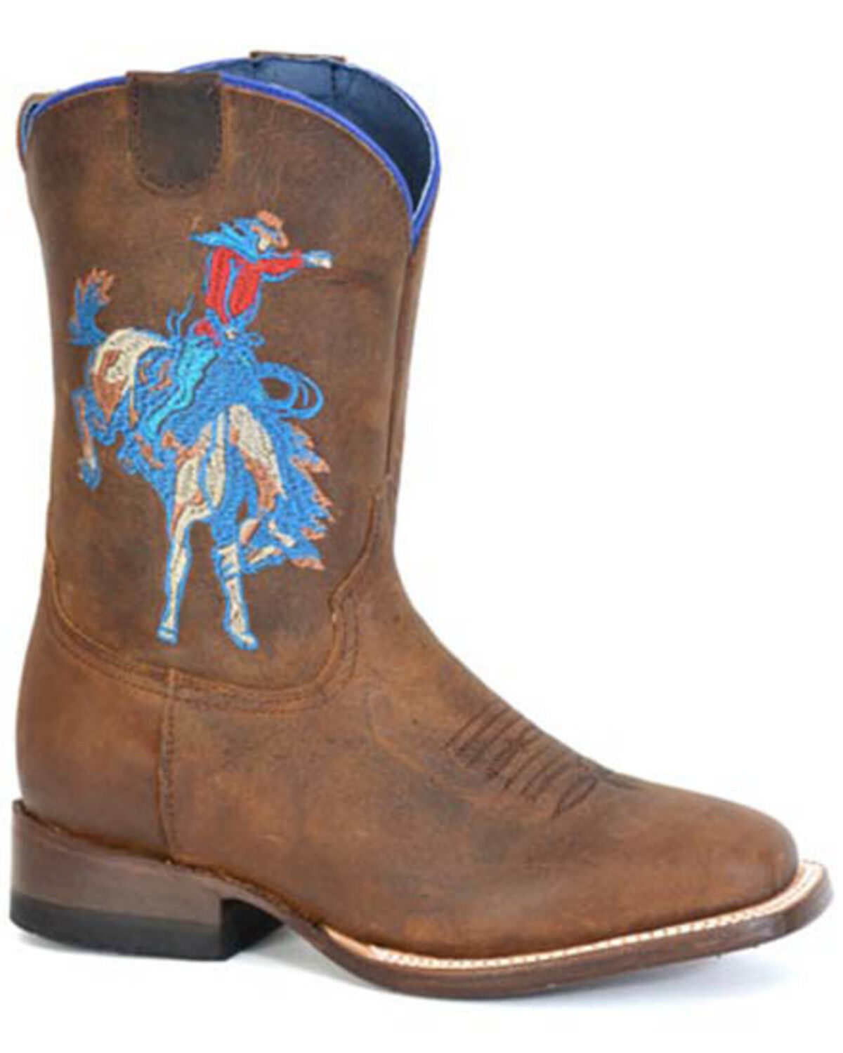 Image #1 - Roper Little Boys' Buckin' Bronc 2 Western Boots - Broad Square Toe, Brown, hi-res