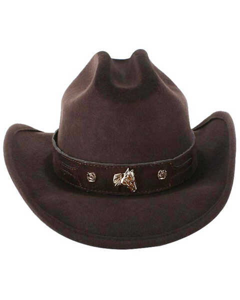 Image #3 - Cody James Kids' Monte Carlo Horsing Around Felt Cowboy Hat, Chocolate, hi-res