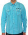 Image #1 - Austin Season Men's Embroidered Long Sleeve Western Shirt, Blue, hi-res