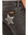 Image #4 - Rock & Roll Denim Girls' Glitter Star Print Flare Stretch Jeans, Black, hi-res