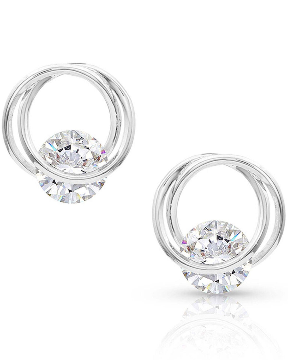 Image #1 - Montana Silversmiths Women's Twisting Hold Post Earrings, Silver, hi-res