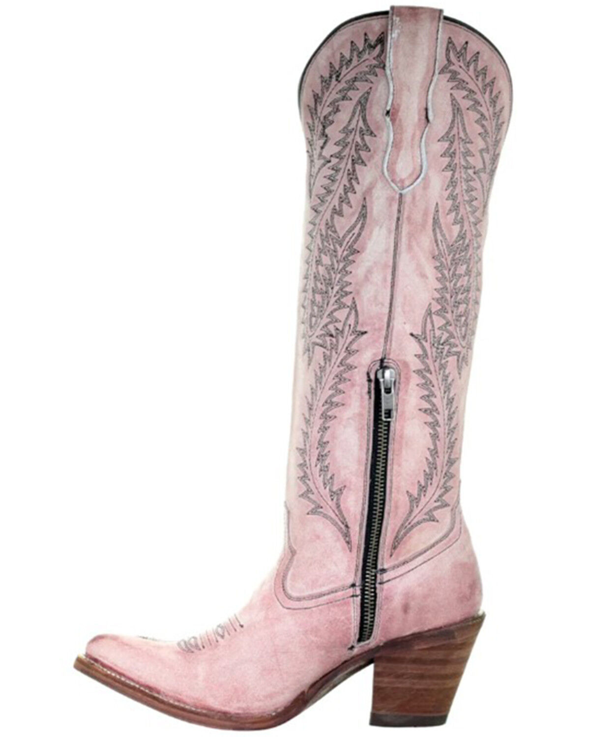 Image #3 - Corral Women's Embroidered Tall Western Boots - Round Toe, Rose, hi-res
