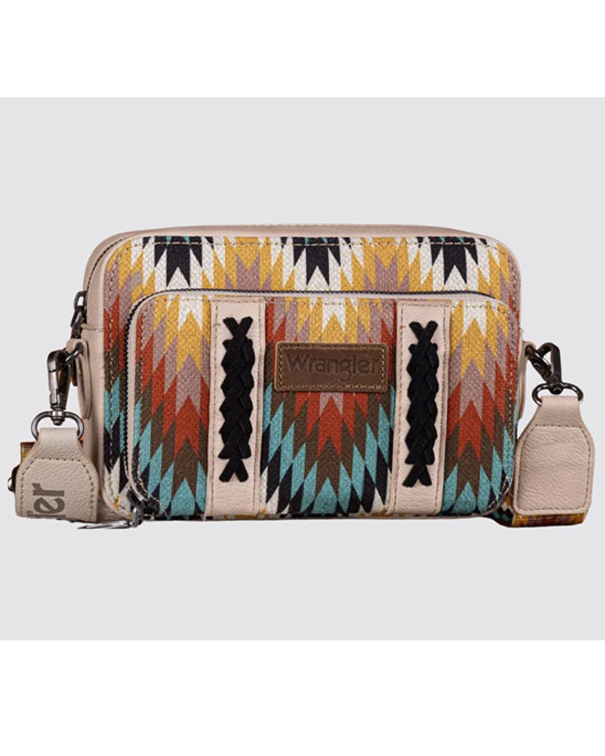 Image #1 - Wrangler Women's Southwestern Print Crossbody, Tan, hi-res