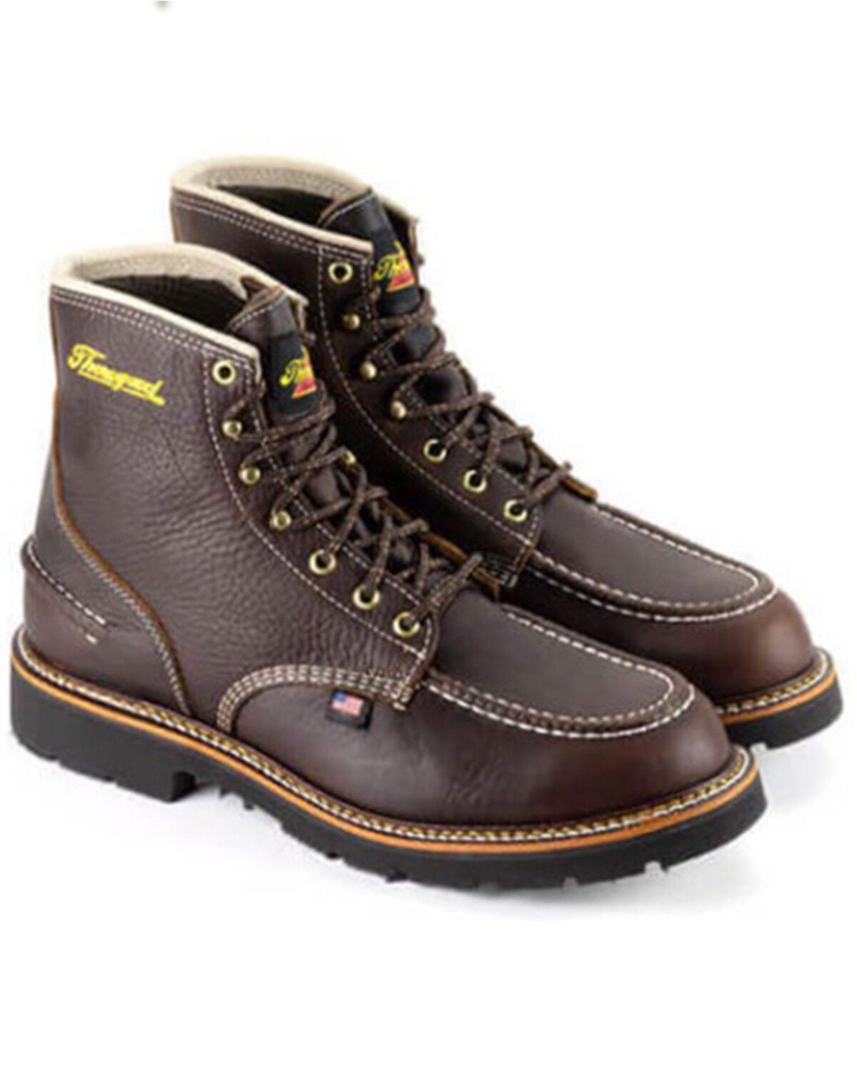 Thorogood Men's 6" USA 1957 Series Flyway Waterproof Briar Pitstop Moc Work Boots - Soft Toe, Brown, hi-res